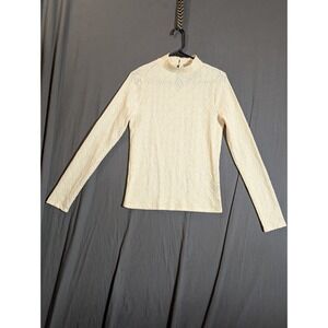 Red by Buckle Antique White Lace Mock Neck Long Sleeve Size Medium